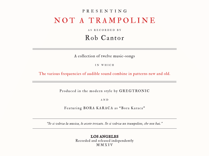 Rob Cantor – Not A Trampoline album art 2