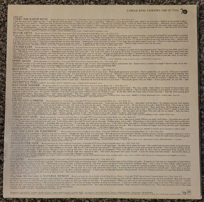 Carole King – Tapestry album art 2