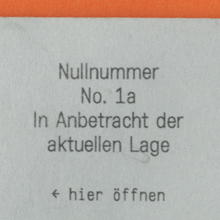 <cite>Nullnummer</cite>, No. 1a