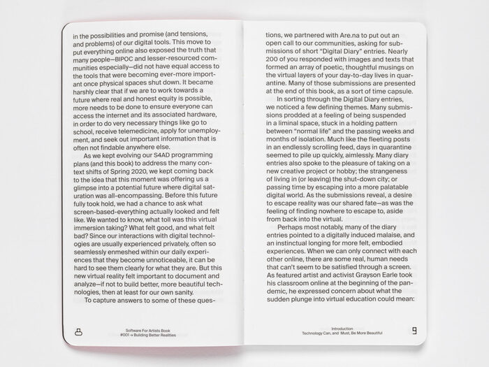 Software for Artists Book #001, “Building Better Realities” 5