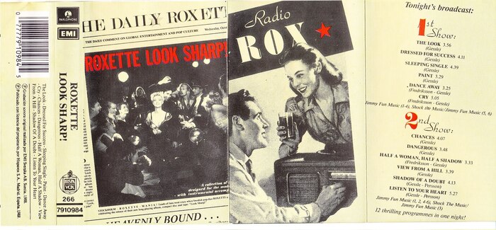 Cassette cover (Spain), additionally featuring  and  for “Radio ROX” and the “show” titles.