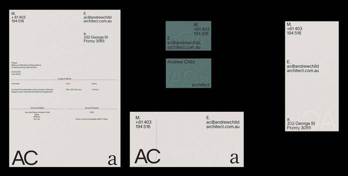 Andrew Child Architect visual identity 1