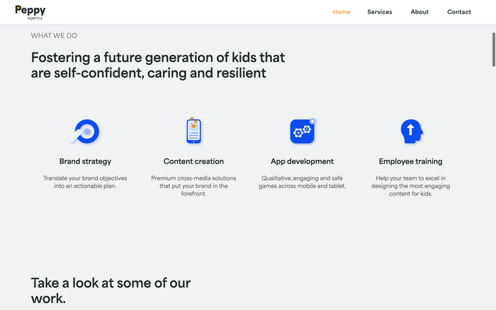 Peppy Agency website 2