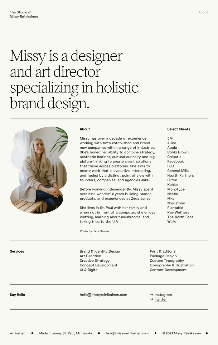 Missy Reinikainen Studio website 4