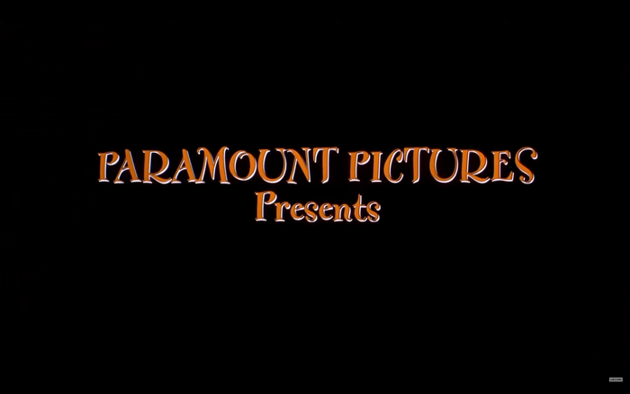 Still from the trailer, with “Paramount Pictures presents” in FF Fontesque.
