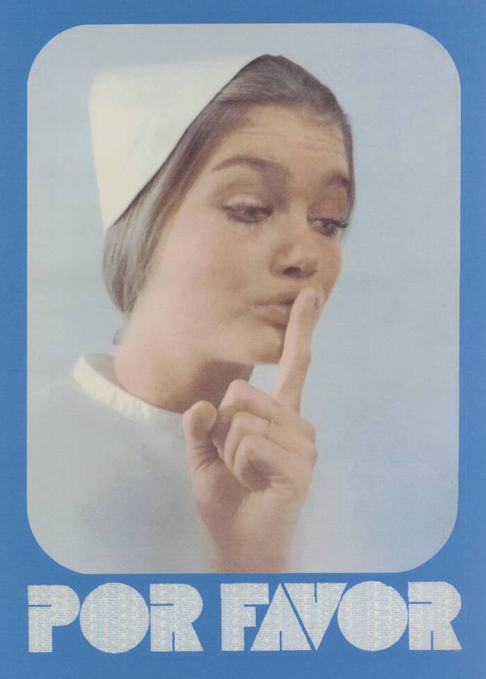 “Por Favor” Spanish hospital silence sign (1970s) 2