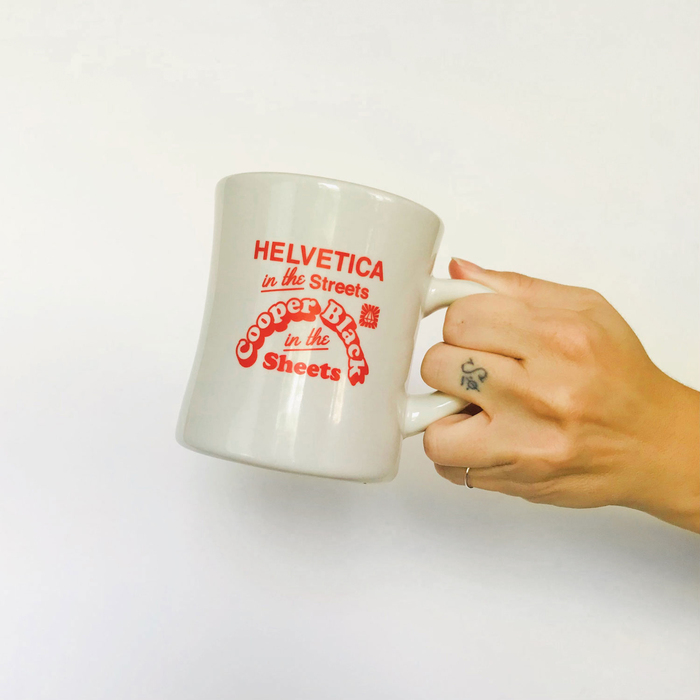 Helvetica in the Streets mug 1