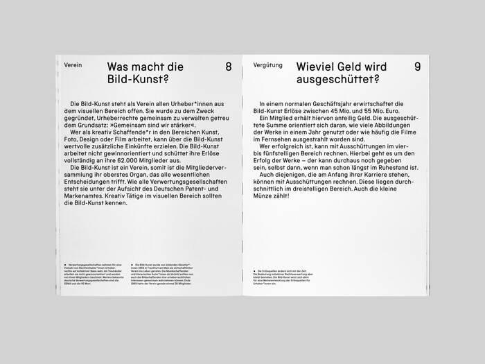 VG Bild-Kunst copyright association brochure 3