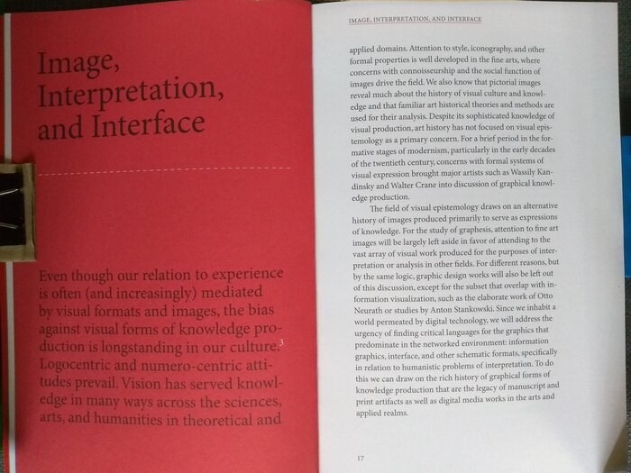 Opening for first chapter. Chapters open with a red field on the left-hand page, and set the entire text larger.
