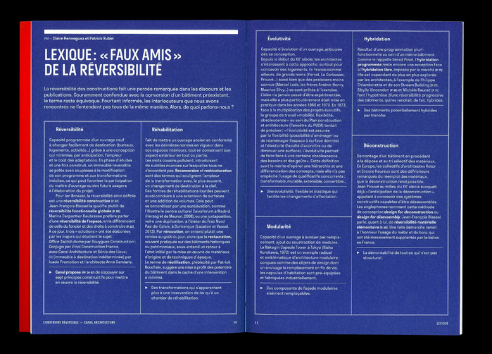 Construire réversible (2017) and  Transformation des situations construites (2020) by Canal architecture 5