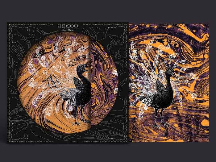 The Mess front cover the partially drawn out innersleeve — the crowing bird appears