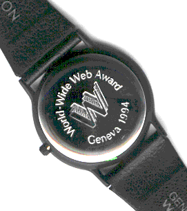 The logo used in a special edition watch awarded to the &ldquo;Hall of Fame Inductees&rdquo; of the WWW94 Awards.
