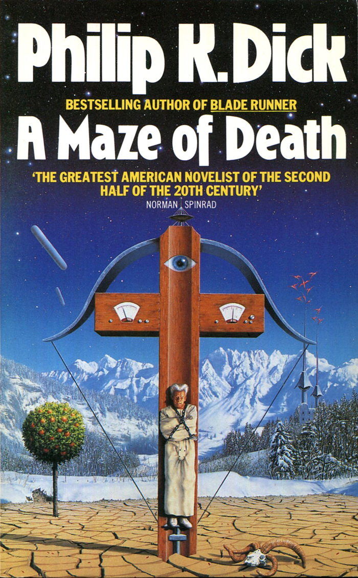 A Maze of Death (1984). Cover art by Tim Gill. [More info on ISFDB]