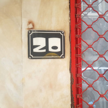 House number at Romvis 20, Athens