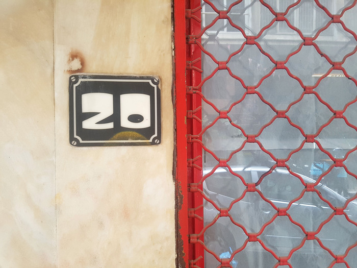 House number at Romvis 20, Athens 2