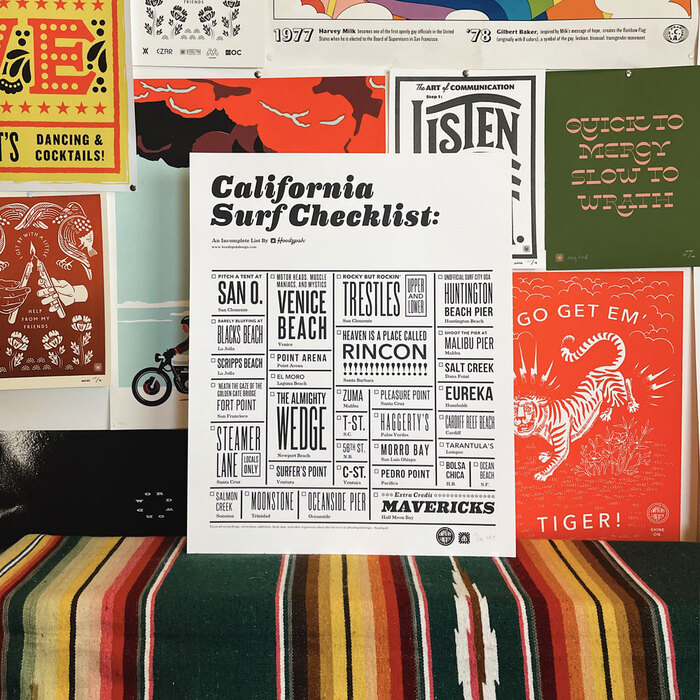 “California Surf Checklist” poster 1