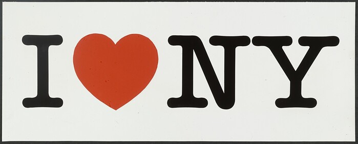 &ldquo;I ❤️ NY&rdquo; presentation board, one-line version, 1976, as archived in MoMA&rsquo;s permanent collection.