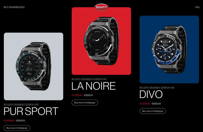 Bugatti smartwatches website 3