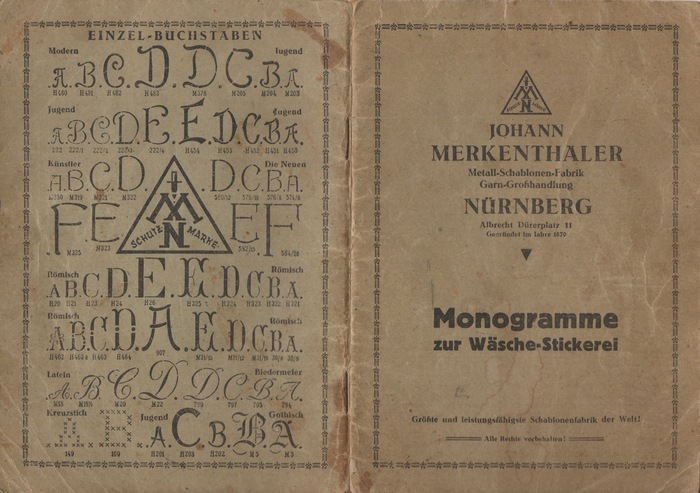 Monogramme zur Wäsche-Stickerei, Johann Merkenthaler catalog 1