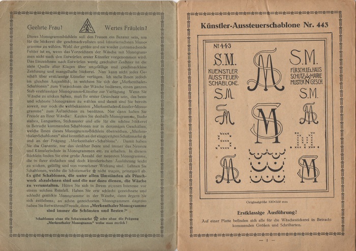 Monogramme zur Wäsche-Stickerei, Johann Merkenthaler catalog 2