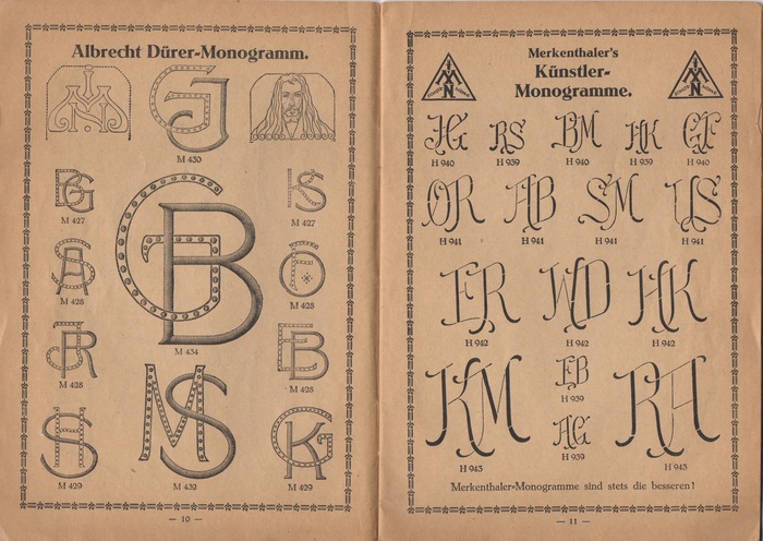 The inclusion of an “Albrecht Dürer-Monogramm” seems to be more a nod to the firm’s address than to Dürer’s actual monogram.