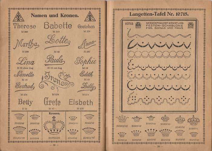 Monogramme zur Wäsche-Stickerei, Johann Merkenthaler catalog 5