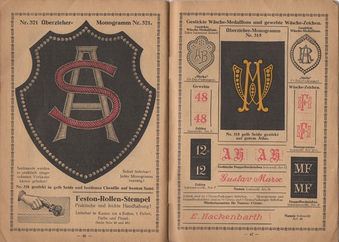Monogramme zur Wäsche-Stickerei, Johann Merkenthaler catalog 6