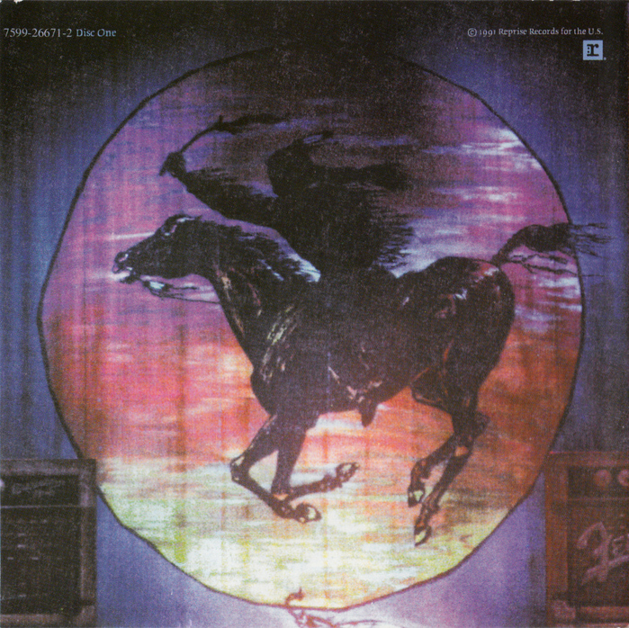 Back of the insert, featuring the Crazy Horse stage art by Rebecca Holland.