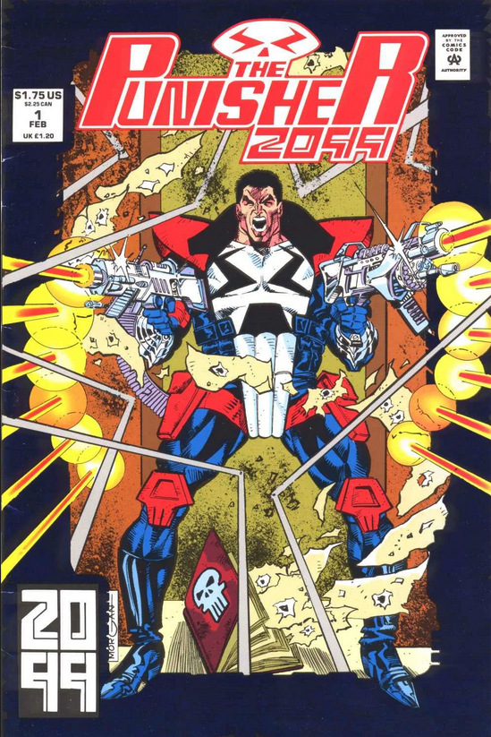 Punisher 2009 #1 was published in February 1993. “Punisher” is hand-drawn.