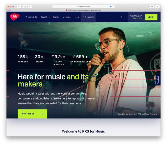 PRS for Music website 1