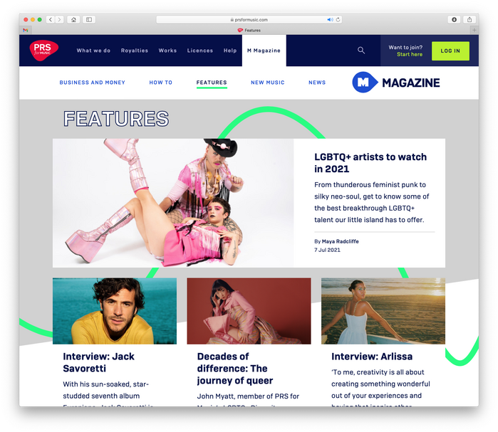 PRS for Music website 10
