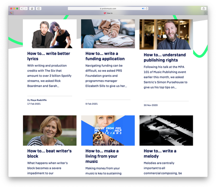 PRS for Music website 7