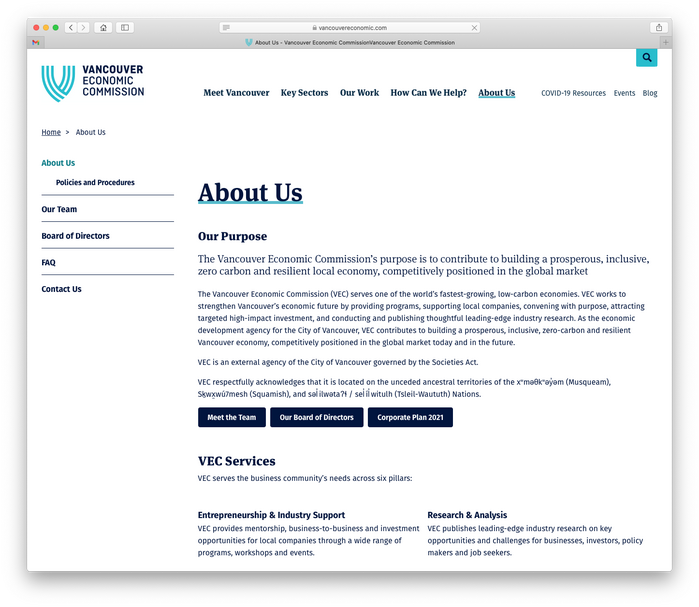 Vancouver Economic Commission website 7