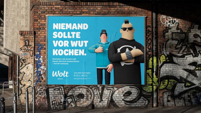 Wolt poster campaign in Berlin, 2021. Design by Dojo.