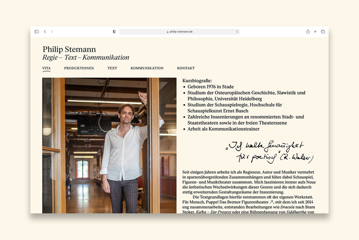 Philip Stemann portfolio website 3