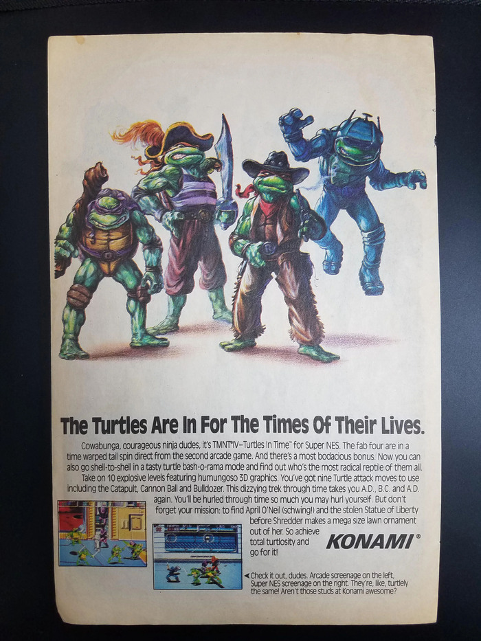 Teenage Mutant Ninja Turtles video game print ad 2