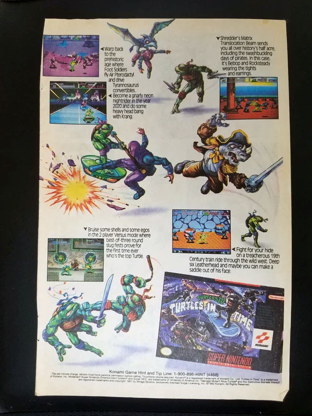 Teenage Mutant Ninja Turtles video game print ad 3