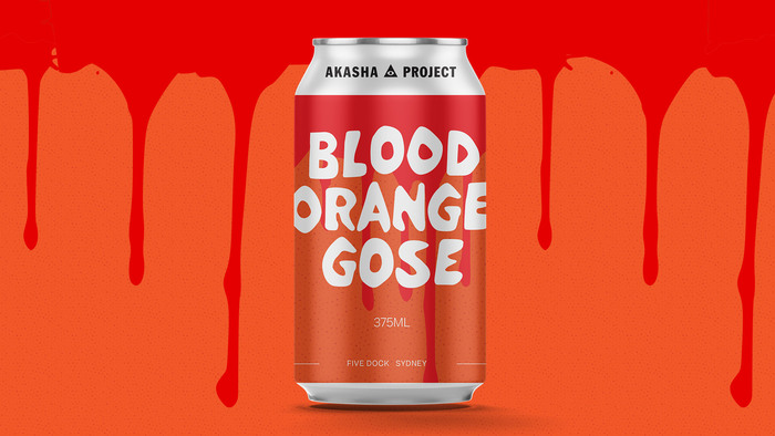 "Blood Orange Gose" uses custom lettering, paying homage to Dario Argento's '4 Mosche Di Velluto Grigio'  (Four Flies on Grey Velvet).