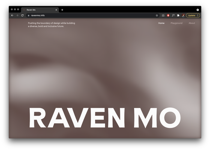 Raven Mo portfolio website 1