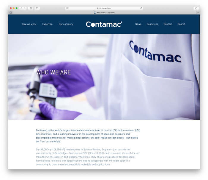 Contamac website 2