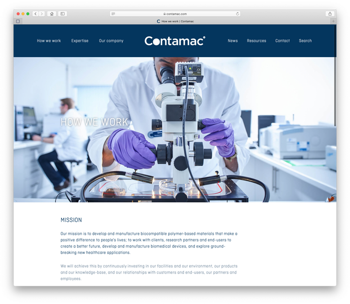 Contamac website 1