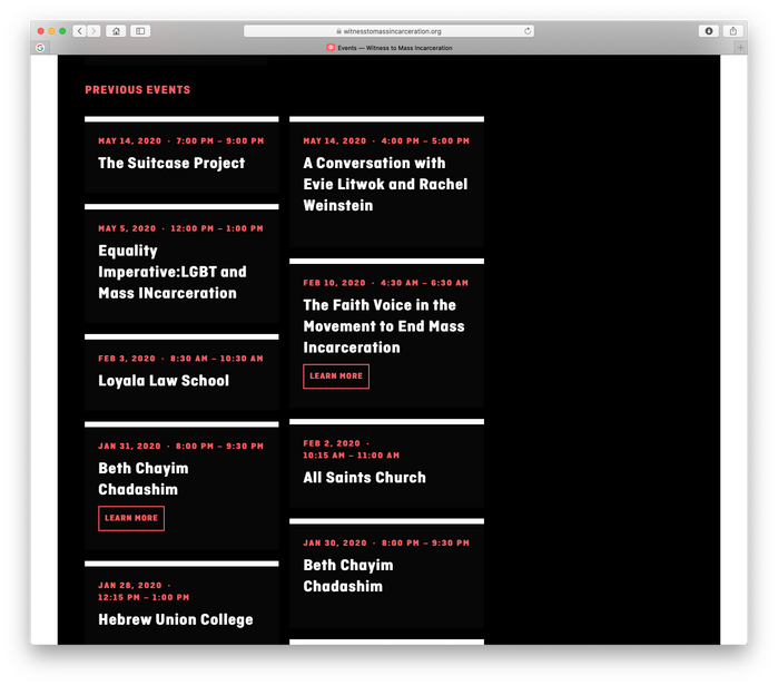 Witness to Mass Incarceration website 5