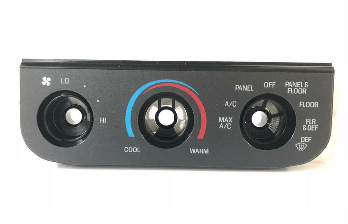 Typical Ford heater &amp; air conditioning control panel, used on the best-selling Ford F-series pickup truck, as well as similar Ford Expedition models, from 1997–2004. Notice the ampersand.