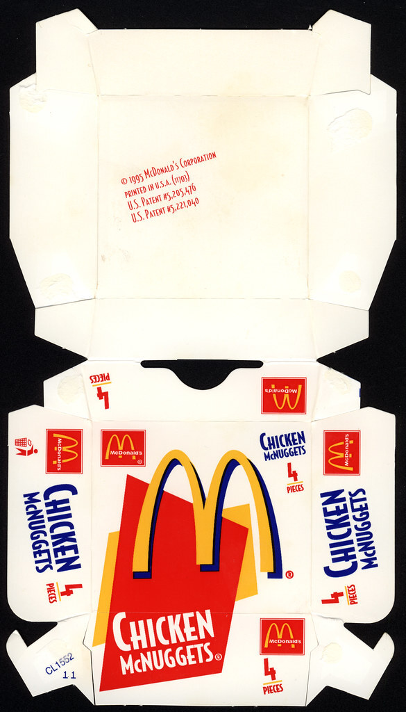 McDonald’s Chicken McNuggets 4-pieces box, 1995.