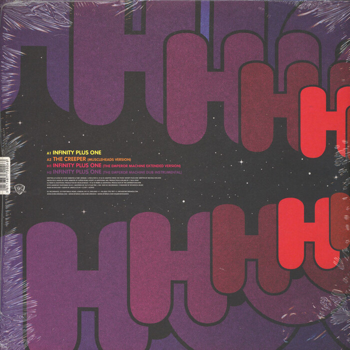 Higamos Hogamos – “Infinity +1” 12″ back cover (DC, 2009).