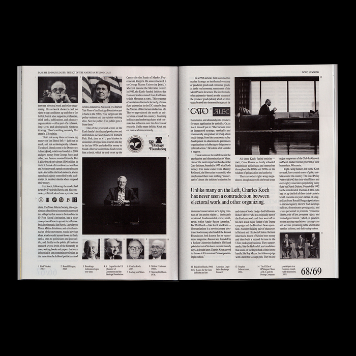 “Take Me to Your Leader: The Rot of the American Ruling Class” feature in Jacobin, Spring 2021 issue 3