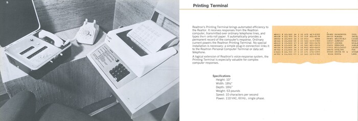 Interior spread from RCS/Realtron Printing Terminal brochure.