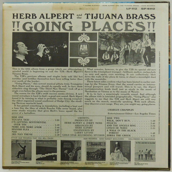 Back cover with liner notes by Charles Champlin and track names set in Monotype’s .