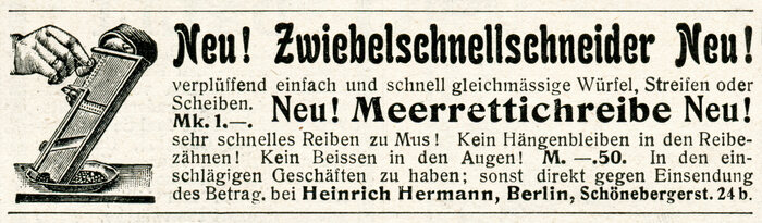 Zwiebelschnellschneider ad by Heinrich Hermann (1907) 1