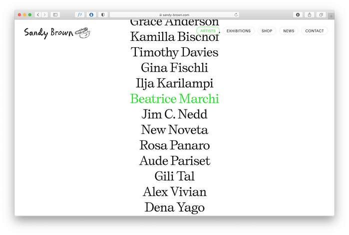 Sandy Brown website 2